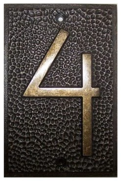 YTC Frank Lloyd Wright Collection Frank Lloyd Wright House Numbers Bronze Finish, 4