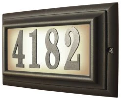 QualArc Edgewood Large Lighted Address Plaque In Oil Rub Bronze Frame Color
