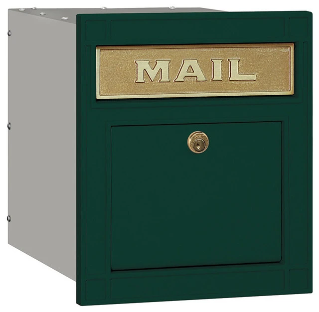 Salsbury Industries Locking Cast Aluminum Column Mailbox, Green 3 Salsbury Industries Locking Cast Aluminum Column Mailbox, Green
