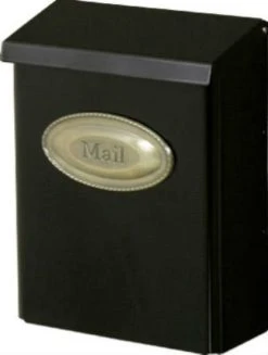 Solar Group Gibraltar DVK00000 Carlton Lockable Wall Mount Mailbox, Designer Series, Black