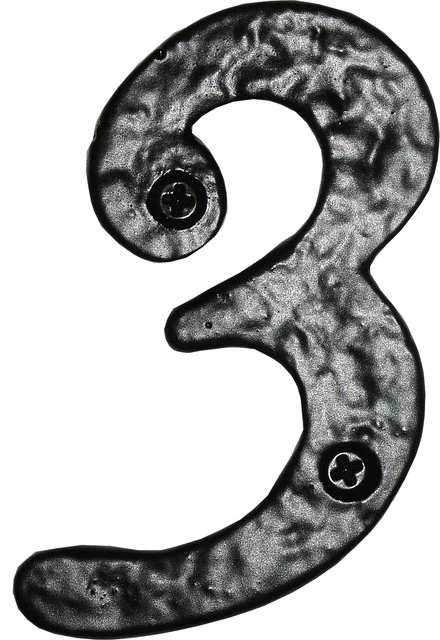 Acorn Manufacturing Co. Acorn 4" Rustic House Number 3, Rough Iron 3 Acorn Manufacturing Co. Acorn 4" Rustic House Number 3, Rough Iron