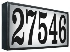 QualArc Serrano Xtra Large Lighted Address Plaque W/LED Lights, Black Frame Only