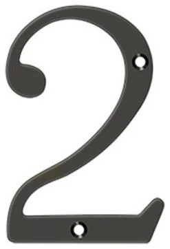 Deltana RN6-2U10B 6" Numbers, Solid Brass, Oil Rubbed Bronze