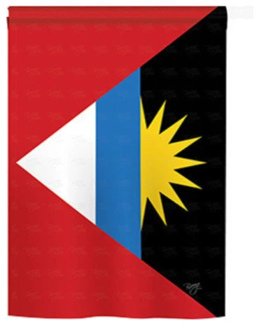 Breeze Decor Antigua And Barbuda 2-Sided Vertical Impression House Flag 3 Breeze Decor Antigua And Barbuda 2-Sided Vertical Impression House Flag