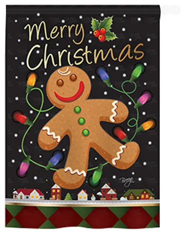 Breeze Decor Christmas Gingerbread 2-Sided Vertical Impression House Flag 3 Breeze Decor Christmas Gingerbread 2-Sided Vertical Impression House Flag