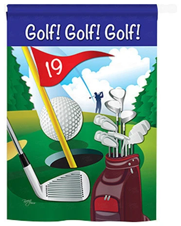 Breeze Decor Sports Golf!, Golf!, Golf! 2-Sided Vertical Impression House Flag 3 Breeze Decor Sports Golf!, Golf!, Golf! 2-Sided Vertical Impression House Flag