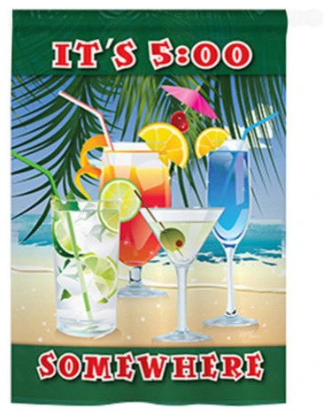 Breeze Decor It's 5 Somewhere Party 28x40" Usa-Produced Home Decor Flag 3 Breeze Decor It's 5 Somewhere Party 28x40" Usa-Produced Home Decor Flag