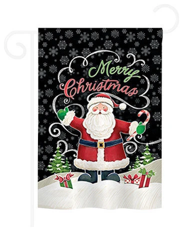 Breeze Decor Christmas Candy Cane Santa 2-Sided Impression Garden Flag 3 Breeze Decor Christmas Candy Cane Santa 2-Sided Impression Garden Flag