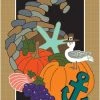 Dicksons Double Applique Costal Thanksgiving Polyester Garden Flag -Mayne Store home design 326