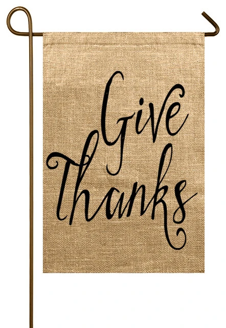 TheWatsonShop Give Thanks Burlap Garden Flag 3 TheWatsonShop Give Thanks Burlap Garden Flag