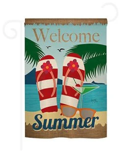 Breeze Decor Summer Welcome Summer 2-Sided Impression Garden Flag