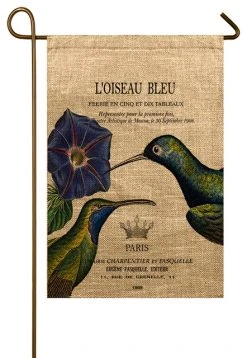 TheWatsonShop Hummingbird Burlap Garden Flag