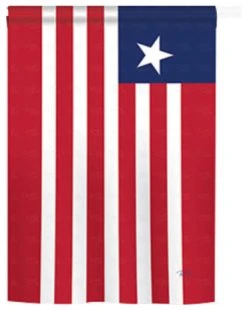 Breeze Decor Liberia 2-Sided Vertical Impression House Flag