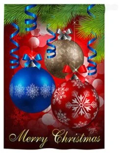 Breeze Decor Christmas Ornaments 2-Sided Vertical Impression House Flag