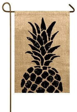 TheWatsonShop Pineapple Burlap Garden Flag