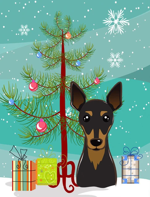 The-store Christmas Tree And Min Pin Flag Garden Size BB1612GF 3 The-store Christmas Tree And Min Pin Flag Garden Size BB1612GF