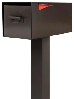 Modern Aspect Malone Post-Mounted Mailbox Optional Pole, Brown, Without Numbers