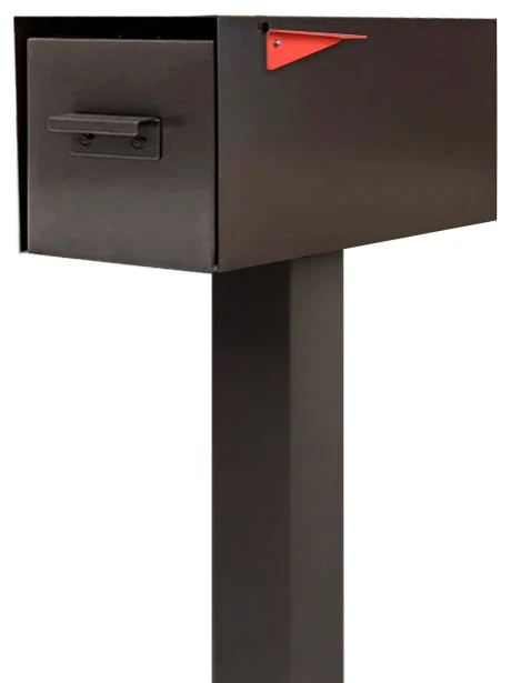 Modern Aspect Malone Post-Mounted Mailbox Optional Pole, Brown, Without Numbers 3 Modern Aspect Malone Post-Mounted Mailbox Optional Pole, Brown, Without Numbers