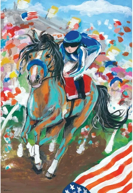 Dicksons Derby Day Print Polyester Garden Flag 3 Dicksons Derby Day Print Polyester Garden Flag