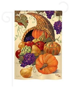 Breeze Decor Harvest & Autumn Cornucopia 2-Sided Impression Garden Flag