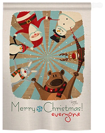 Breeze Decor Christmas Everyone's X-mas 2-Sided Vertical Impression House Flag 3 Breeze Decor Christmas Everyone's X-mas 2-Sided Vertical Impression House Flag