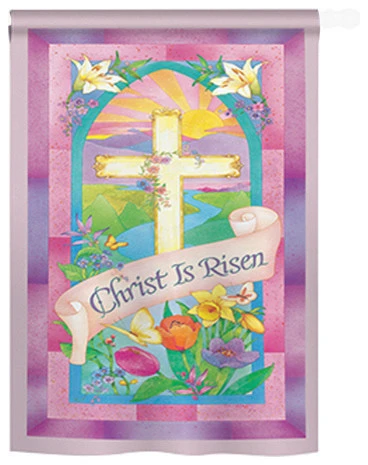 Breeze Decor Easter Christ Is Risen 2-Sided Vertical Impression House Flag 3 Breeze Decor Easter Christ Is Risen 2-Sided Vertical Impression House Flag