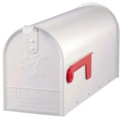 Solar Group Gibraltar E1100W00 Elite Post Mount Rural Mailbox, Standard Size T1, White