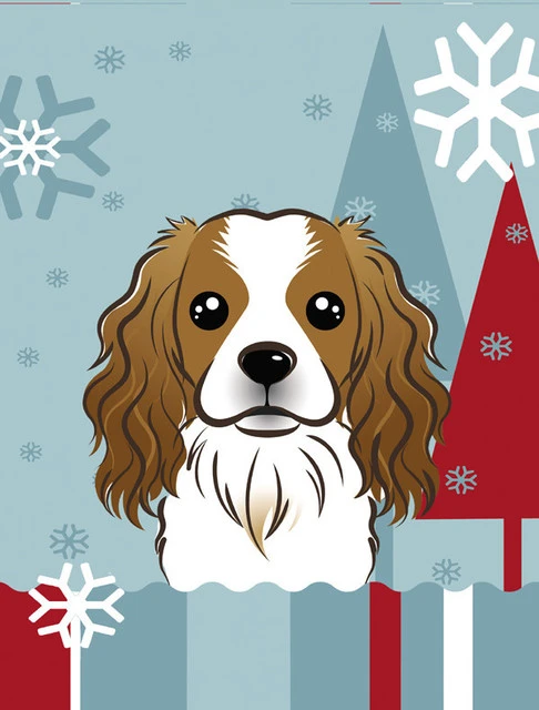 The-store Winter Holiday Cavalier Spaniel Flag Garden Size BB1720GF 3 The-store Winter Holiday Cavalier Spaniel Flag Garden Size BB1720GF