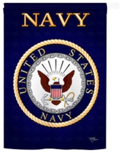 Breeze Decor Military Navy 2-Sided Vertical Impression House Flag