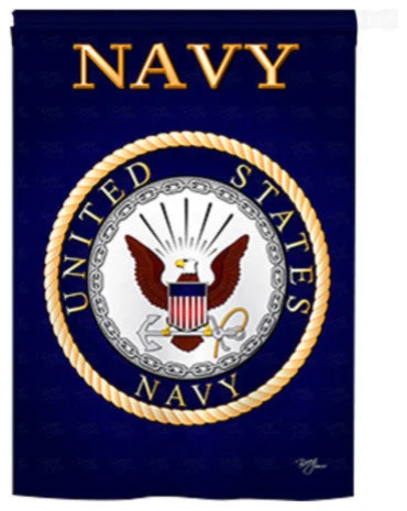 Breeze Decor Military Navy 2-Sided Vertical Impression House Flag 3 Breeze Decor Military Navy 2-Sided Vertical Impression House Flag