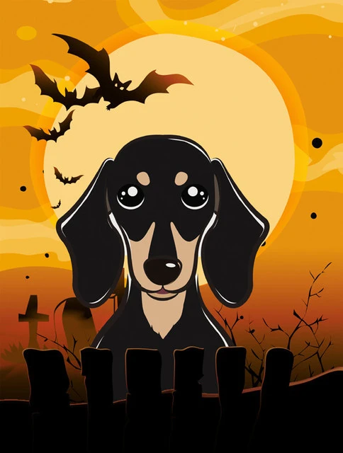 The-store Halloween Smooth Black And Tan Dachshund Flag Garden Size BB1773GF 3 The-store Halloween Smooth Black And Tan Dachshund Flag Garden Size BB1773GF