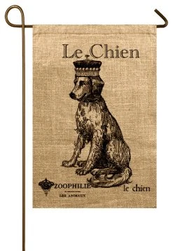 TheWatsonShop Dog Burlap Garden Flag