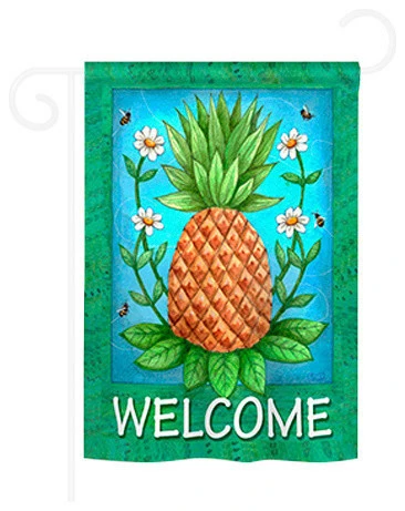 Breeze Decor Pineapple Welcome 2-Sided Impression Garden Flag 3 Breeze Decor Pineapple Welcome 2-Sided Impression Garden Flag