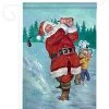 Breeze Decor Christmas Snow Golfing Santa 2-Sided Impression Garden Flag 2 Breeze Decor Christmas Snow Golfing Santa 2-Sided Impression Garden Flag -Mayne Store home design 399