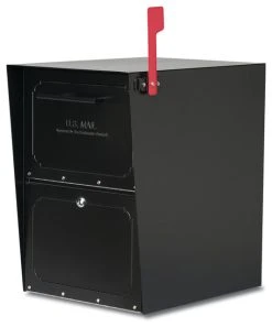 Architectural Mailboxes Oasis Locking Post Mount Mailbox, Black