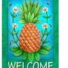 Breeze Decor Pineapple Welcome 2-Sided Vertical Impression House Flag 2 Breeze Decor Pineapple Welcome 2-Sided Vertical Impression House Flag -Mayne Store home design 407