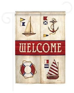 Breeze Decor Beach & Nautical Sailing Collage 2-Sided Impression Garden Flag