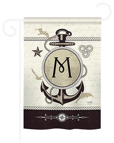 Breeze Decor Nautical M Monogram 2-Sided Impression Garden Flag 3 Breeze Decor Nautical M Monogram 2-Sided Impression Garden Flag