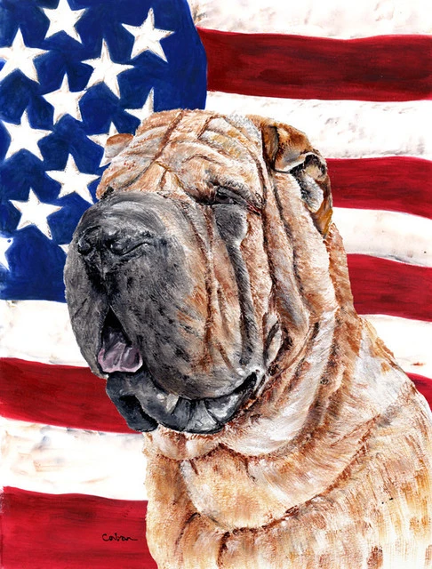 The-store Shar Pei With American Flag Usa Flag Canvas 3 The-store Shar Pei With American Flag Usa Flag Canvas