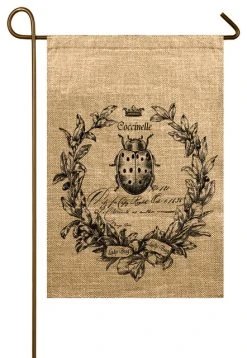 TheWatsonShop Ladybug Burlap Garden Flag