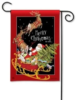 Studio M By Magnet Works Santa's Sleigh Garden Flag