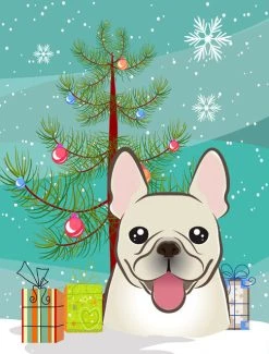 The-store Christmas Tree And French Bulldog Flag Garden Size BB1610GF