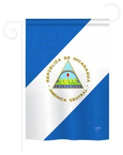 Breeze Decor Nicaragua 13"x18.5" Usa-Produced Home Decor Flag