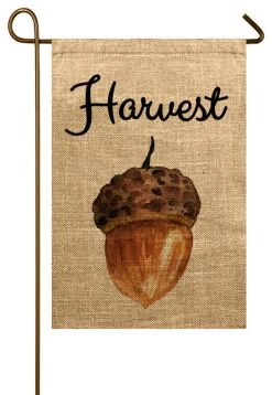 TheWatsonShop Harvest Acorn Burlap Garden Flag