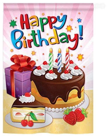Breeze Decor Party & Celebratio Happy Birthday 2-Sided Vertical Impression House Flag 3 Breeze Decor Party & Celebratio Happy Birthday 2-Sided Vertical Impression House Flag