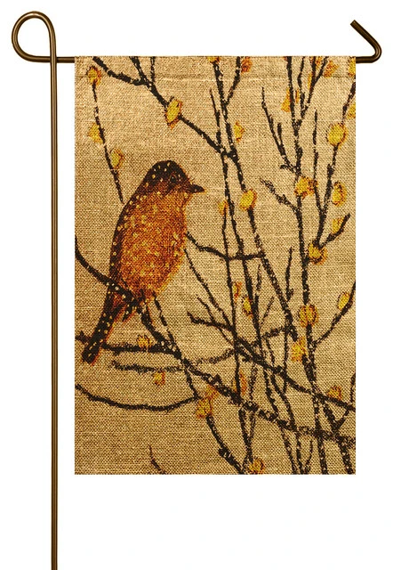 TheWatsonShop Yellow Bird Burlap Garden Flag 3 TheWatsonShop Yellow Bird Burlap Garden Flag
