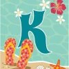 Dicksons Double Applique Flip Flop Monogram "K" Polyester Garden Flag 1 Dicksons Double Applique Flip Flop Monogram "K" Polyester Garden Flag -Mayne Store home design 463