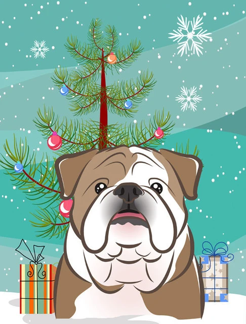 The-store Christmas Tree And English Bulldog Flag Garden Size BB1591GF 3 The-store Christmas Tree And English Bulldog Flag Garden Size BB1591GF