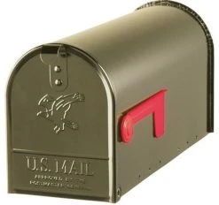 Solar Group Gibraltar E1100BZ0 Elite Post Mount Rural Mailbox, Standard Size T1, Bronze