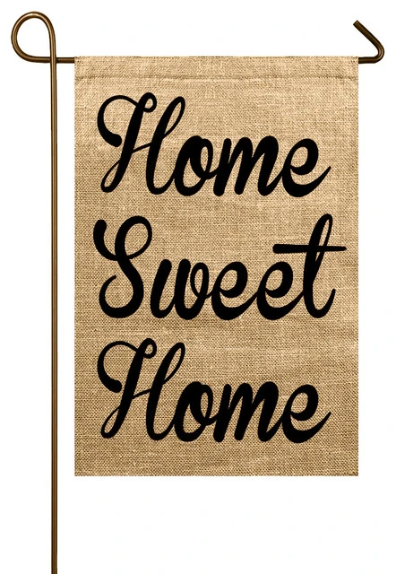 TheWatsonShop Home Sweet Home Burlap Garden Flag 3 TheWatsonShop Home Sweet Home Burlap Garden Flag